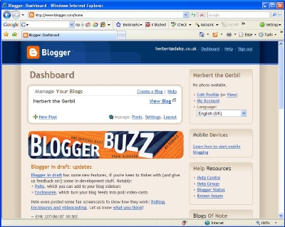 Blogger Dashboard - Click for Large